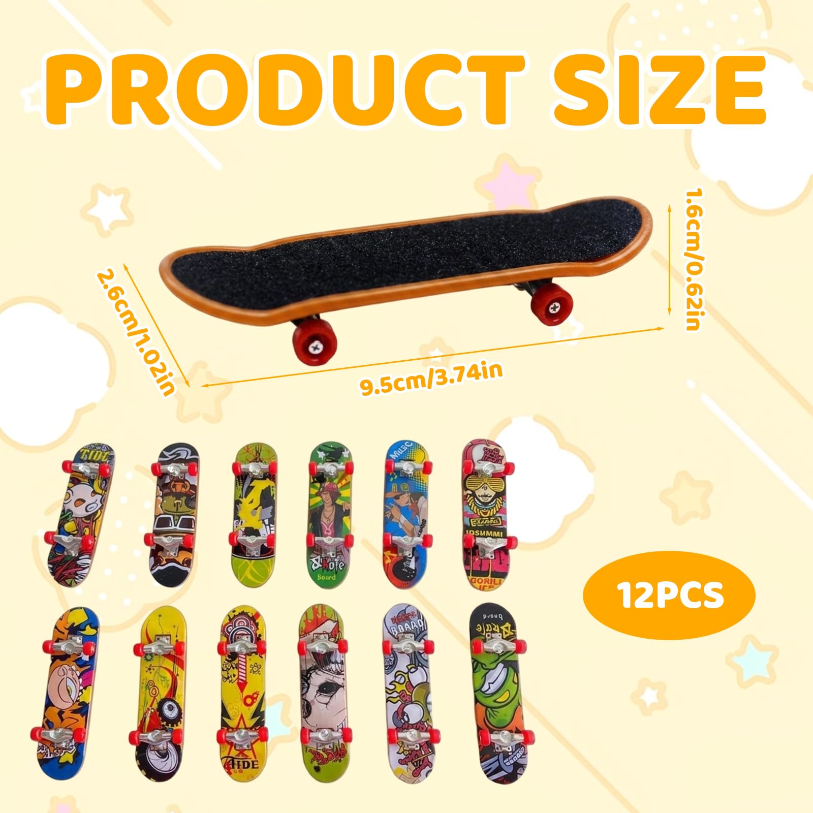 dienjason 12 Pcs Finger Skateboards, Mini Skateboard, Finger Skateboard - Image 2