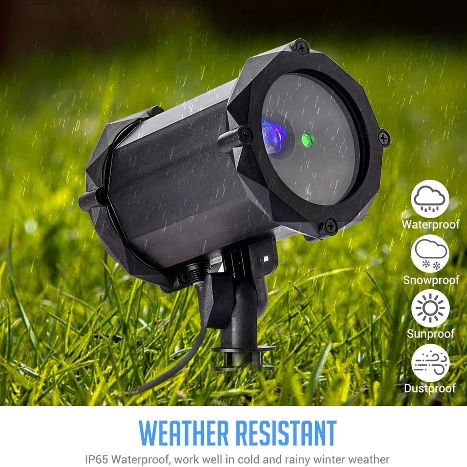 Proiettore Luce da Giardino Firefly, Luce Natalizia da Esterno RGB con Telecomando, IP65 Impermeabile, Effetto Stelle in Movimento per Giardino, Patio, Feste e Decorazioni Festive
