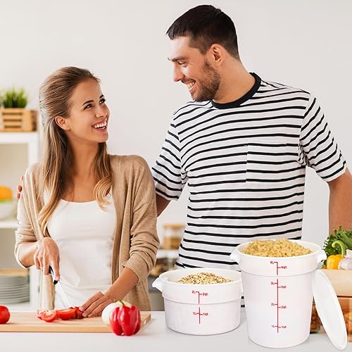 Miniatura 5 de 4 recipientes de almacenamiento de alimentos con tapas de 2 cuartos de galón de 4 cuartos de galón a prueba de masa, recipientes comerciales