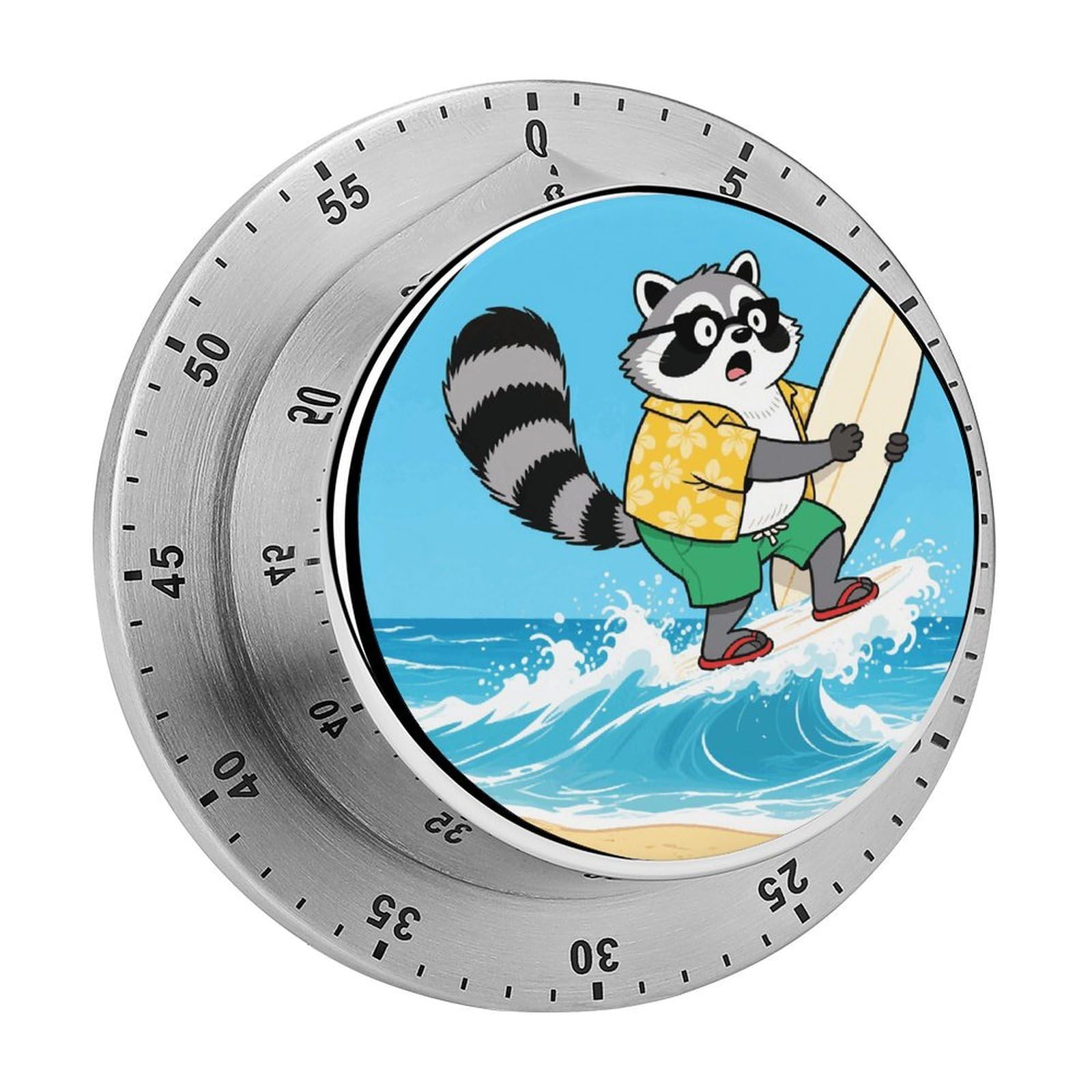 Funny Raccoon Timer Digital Stainless Steel Kitchen Timers with Loud Alarm Visual Timers Magnetic Countdown Countup Timer for Homework Chores Office Time Management