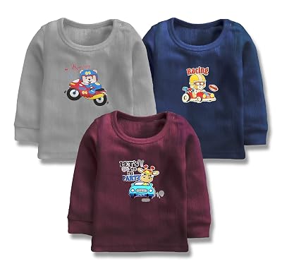 CUCUMBER Cotton Baby's Winter Wear Thermal Upper Full Sleeves Body Warmer Regular Fit Top Sweater (6-9 Months, Maroon Gr