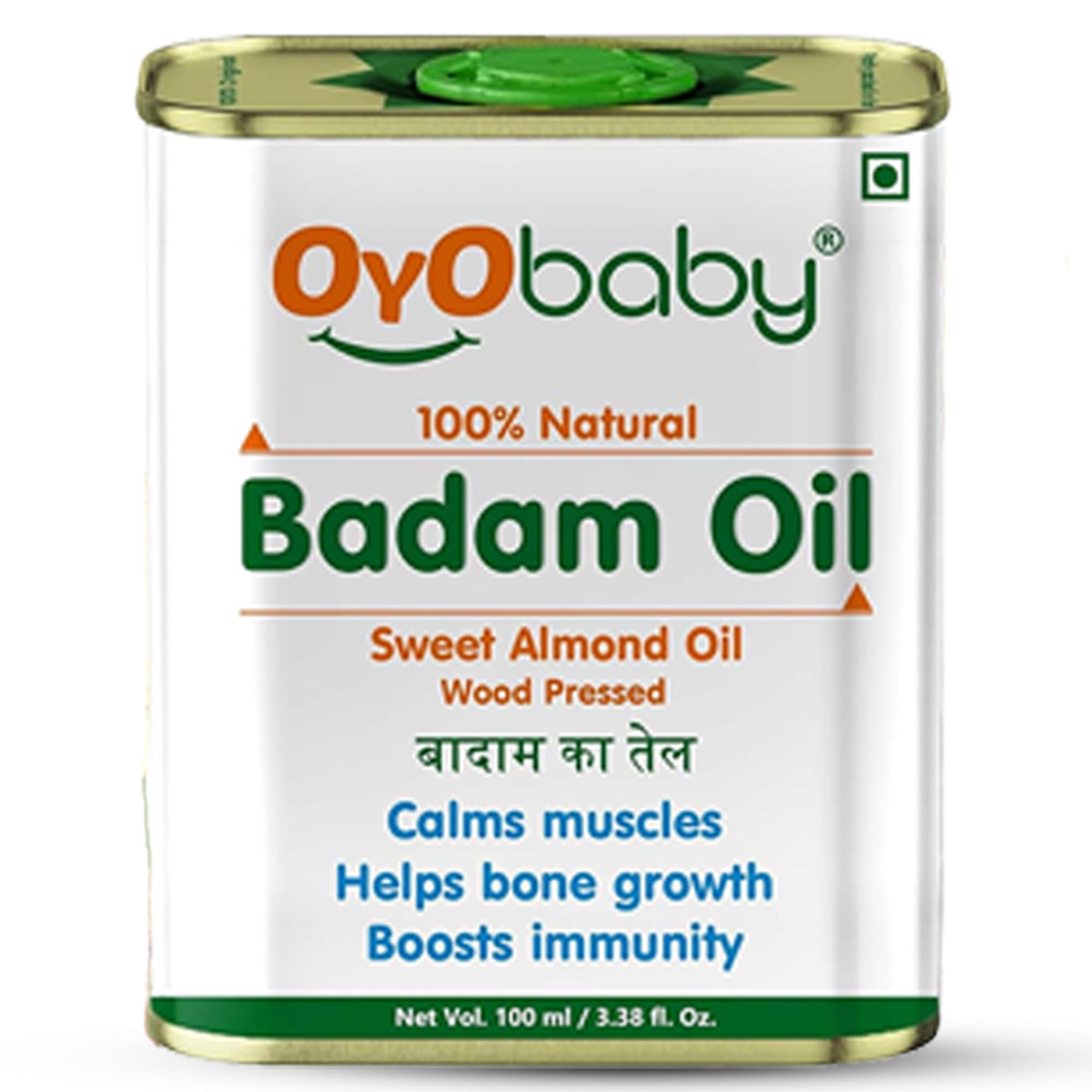 OYO BABY Massage Oil 100% Pure & Natural Badam Rogan Baby Oil 100ml |Faster Physical Growth for Stronger Bones and Muscles | Wood Pressed Baby Hair Oil-image-6