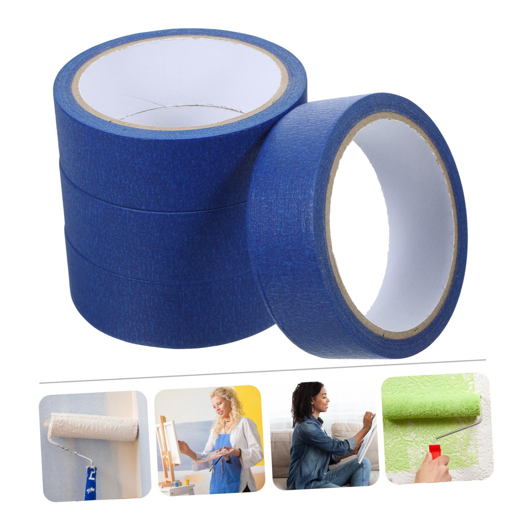 SHINEOFI 4 Rouleaux Adhésif de Masquage Multifonctionnel Artistique pour Décoration Projets DIY Profond