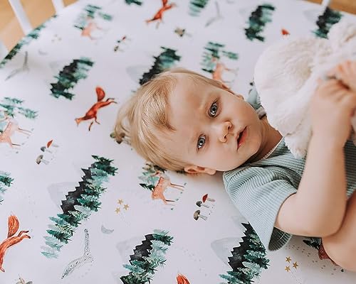 Miniatura 72 de Funda para cambiador de bebé, paquete de 2 unidades para niños, niñas (aeroplanos y nubes de acuarela), sábanas bajeras de primera calidad, funda