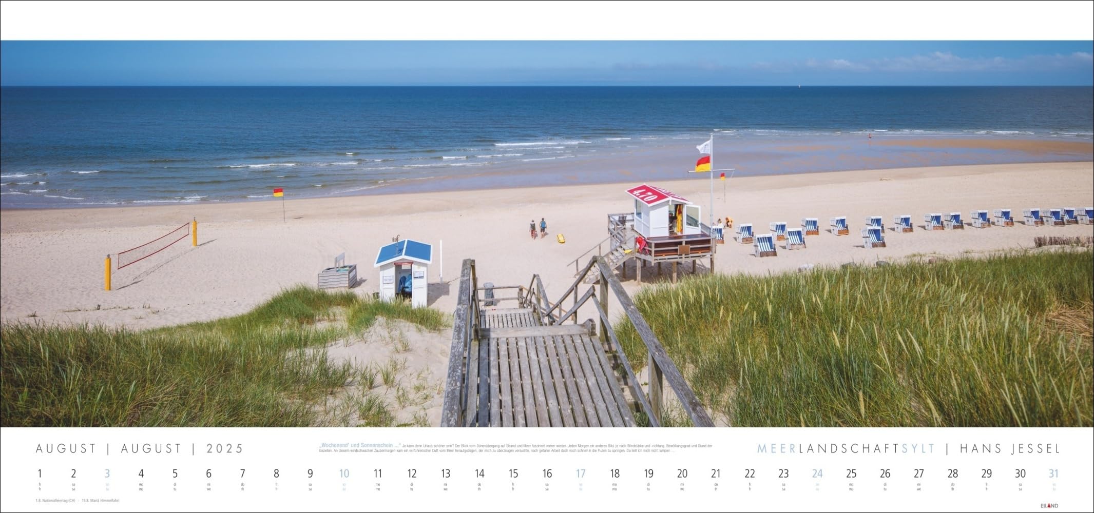 Meerlandschaft SYLT Kalender 2025 - Hans Jessel: Großer Panorama-Wandkalender mit Fotos des bekannten Künstlers Hans Jessel. Meereslandschaften eingefangen in einem XXL-Fotokalender.