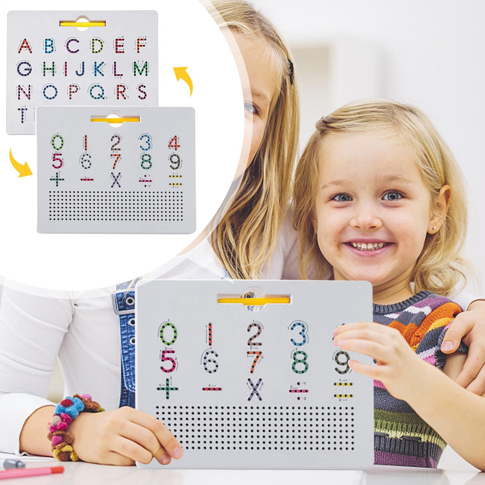 Tableau magnétique réversible, jouet alphabet 2 en 1 | surfaces éducatives