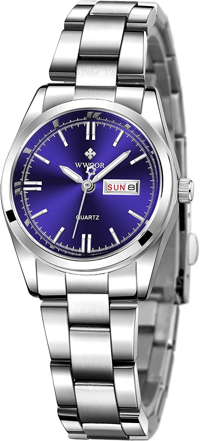 Women Fashion Classic Watch Waterproof Stainless Steel Round Date Analog Quartz Lady Dress Watches