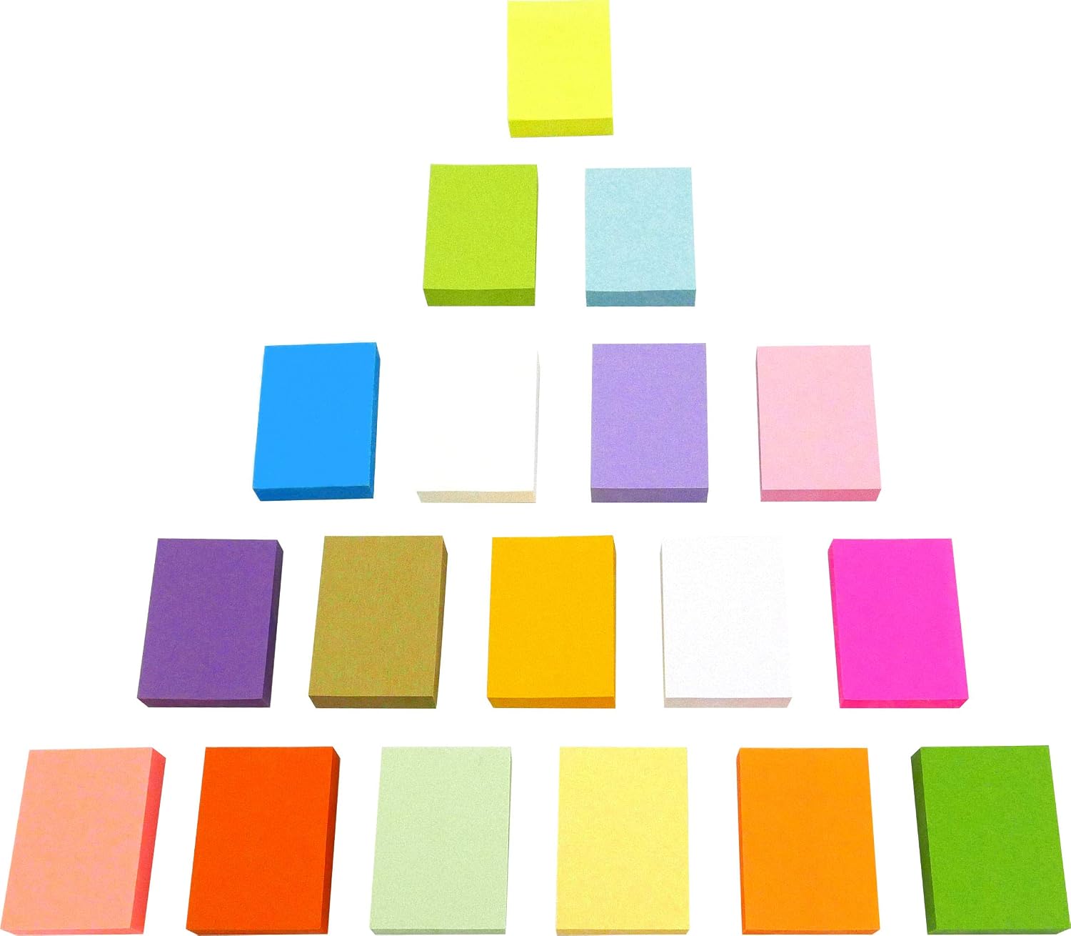 4A Sticky Notes,1 3/8 x 1 7/8 Inches,Small Size,The Adhesive On Longer Side,Neon Assorted,Self-Stick Notes,18 Colors,100 Sheets/Pad,18 Pads/Pack,4A 354818