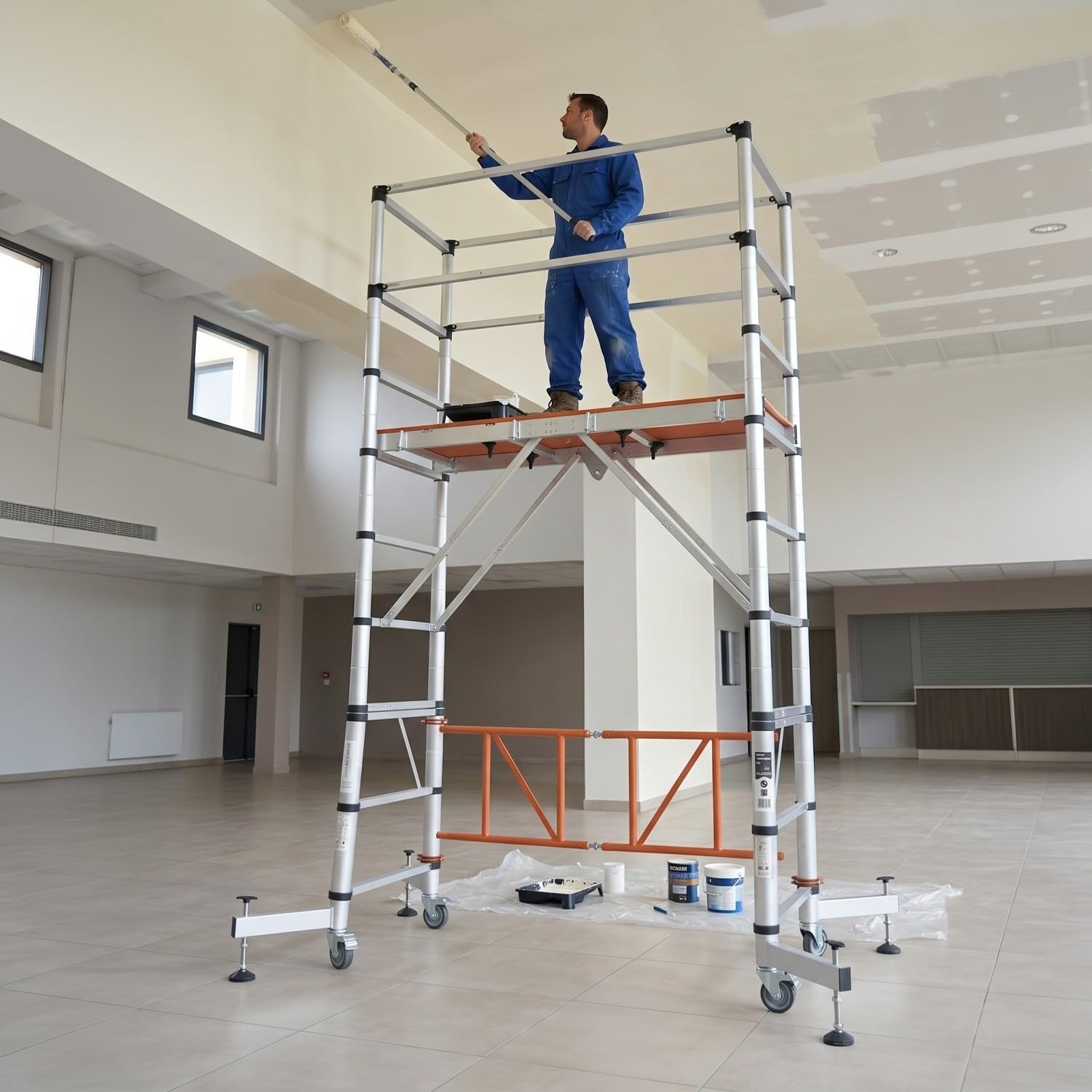 Elevate Echafaudage en Aluminium Hauteur de Travail 3 m 10 marches