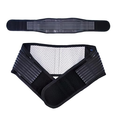 Soporte de espalda con imán, soporte magnético de turmalina para aliviar el dolor de espalda baja, autocalentamiento y banda de cintura calmante,