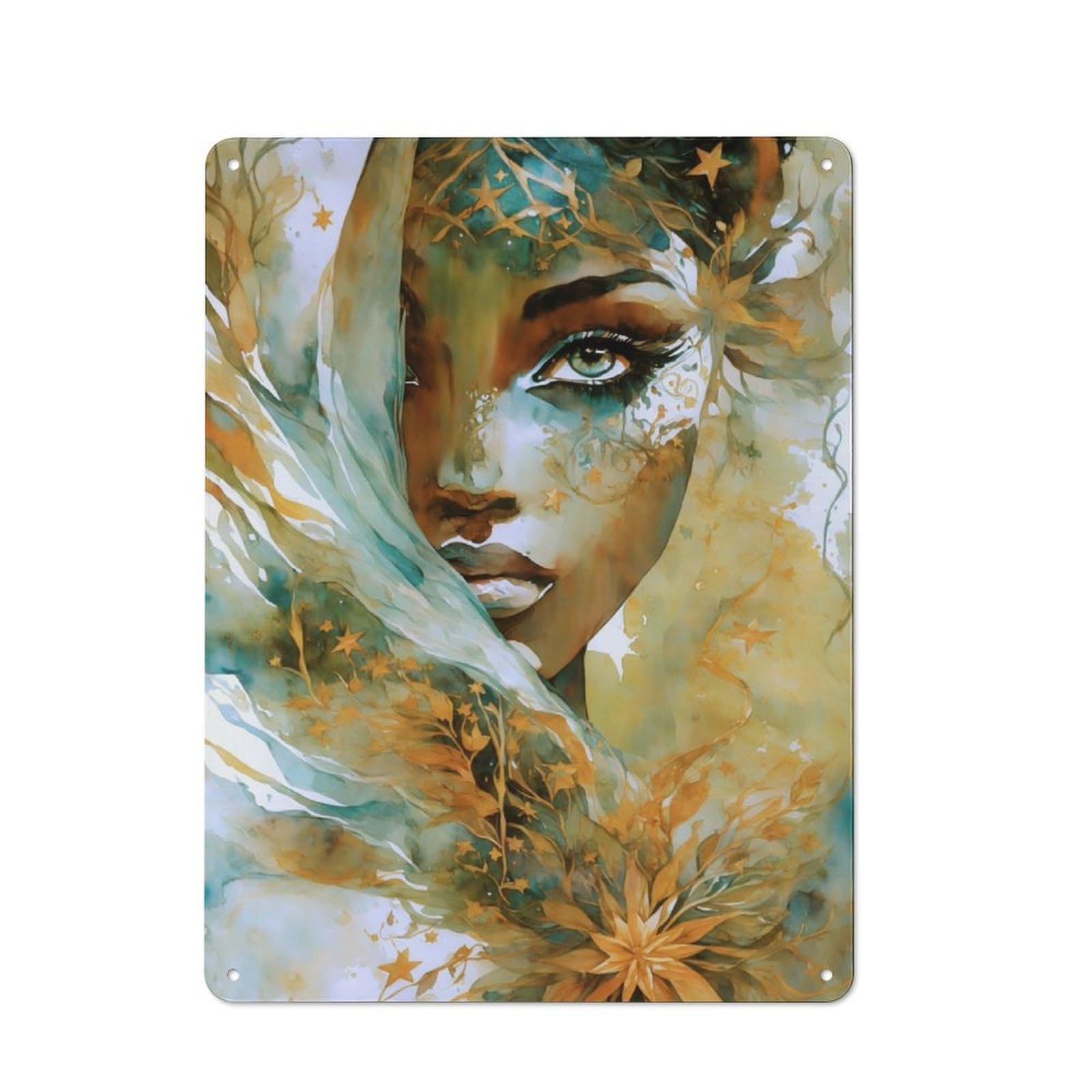 Junmoney Autumn Fae Goddess Fae Metal Plaque 40X30cm With For Garage Wall, Retro Decor, For Garage Decor Collectors Refreshing A Room In Autumn