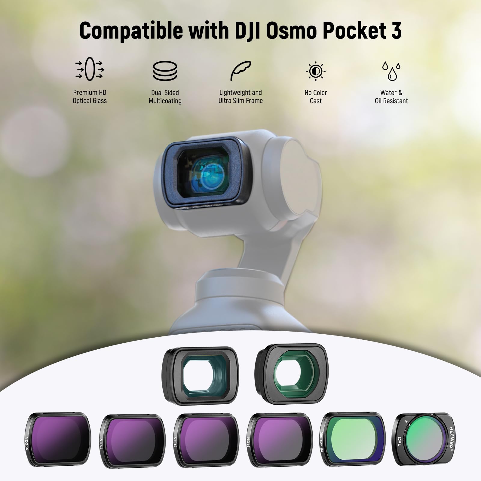 Neewer Filtro ND per DJI Osmo Pocket - Accessori per Fotografia - Dettaglio