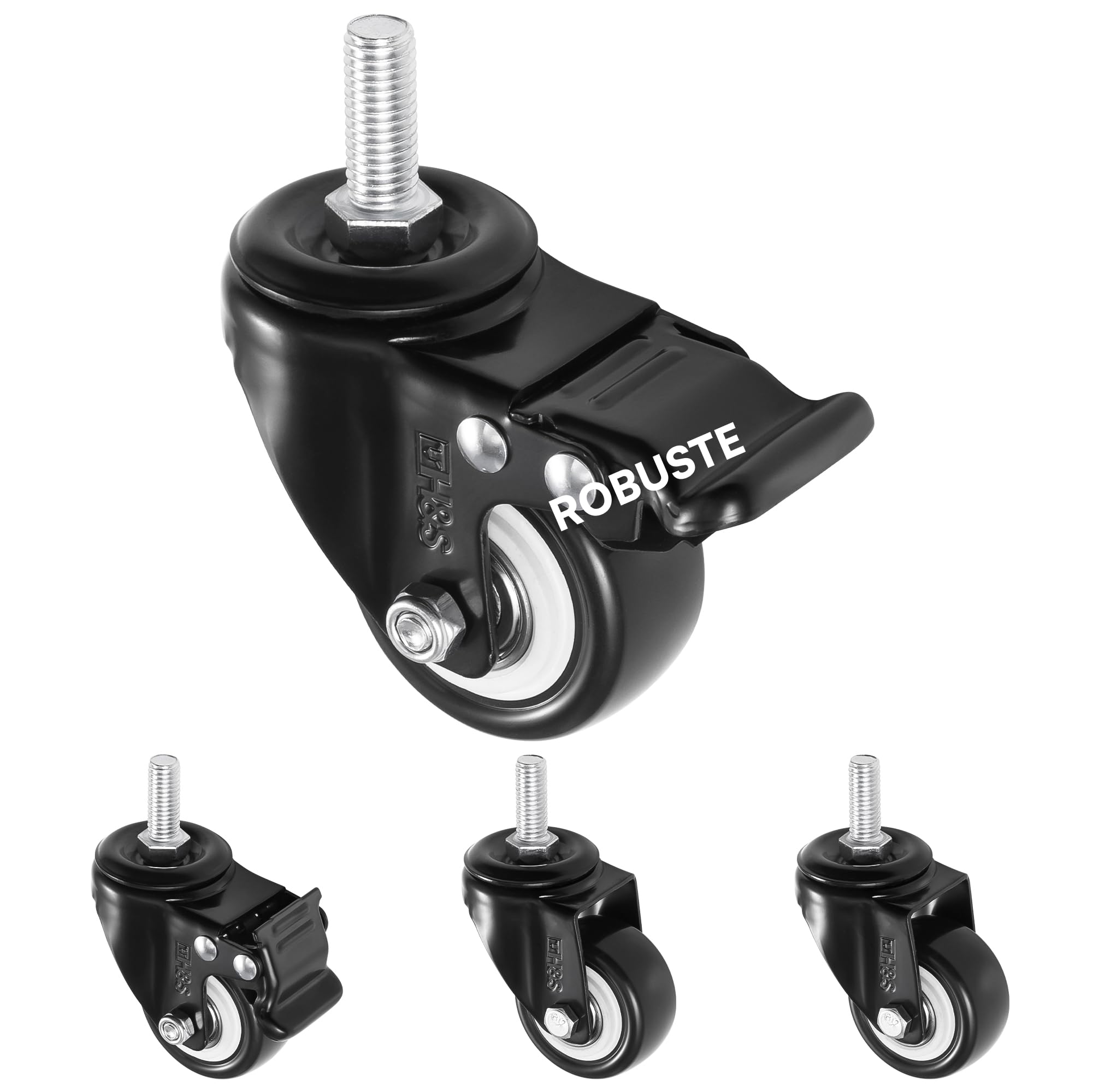 4 Roulettes Pour Meubles 200KG + 16 Vis, Roulettes Pivotantes