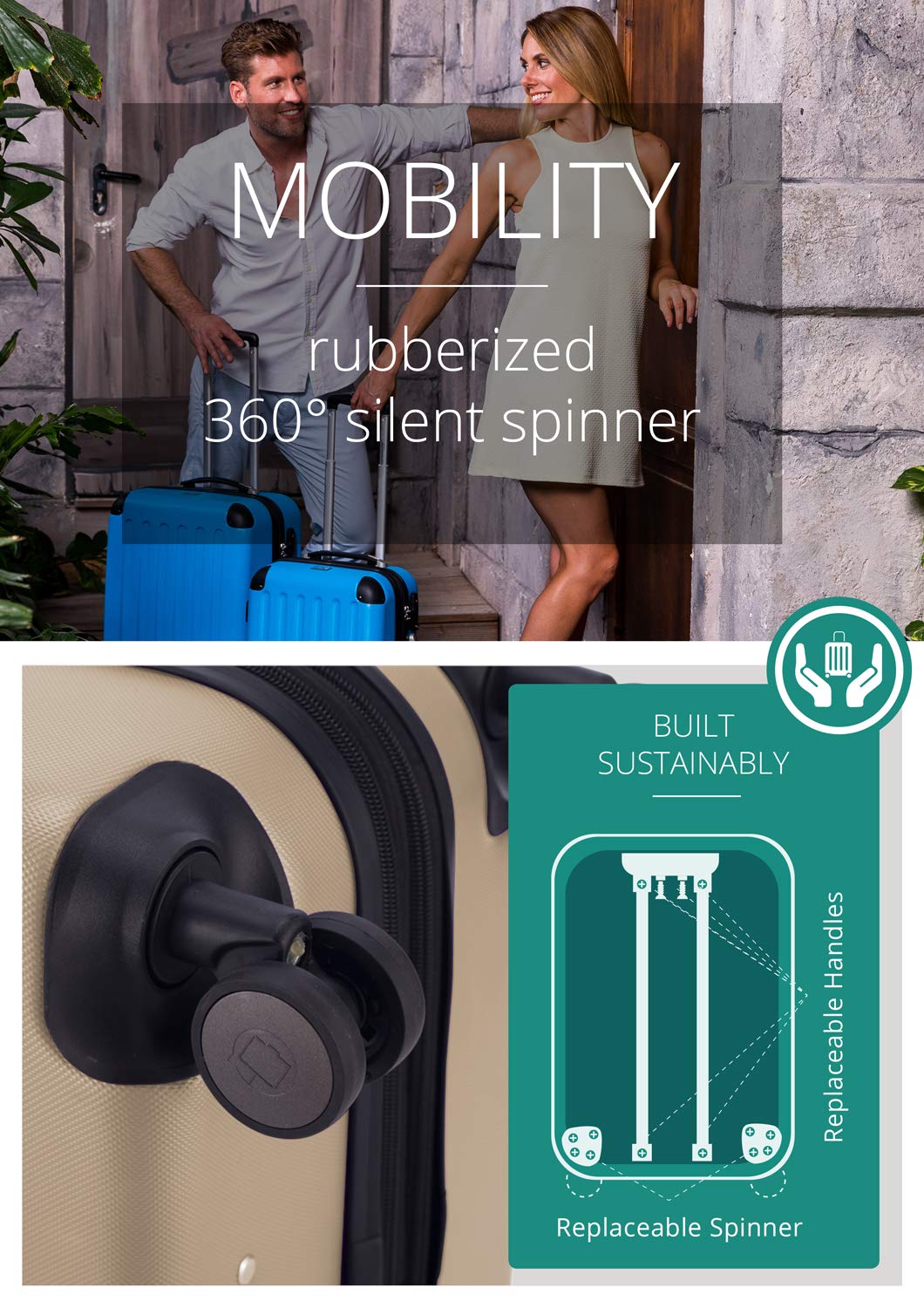 HAUPTSTADTKOFFER - SPREE - Valigia rigida, Trolley espandibile, Bagaglio con 4 ruote doppie, TSA, 75 cm, 119 litri, Borgogna