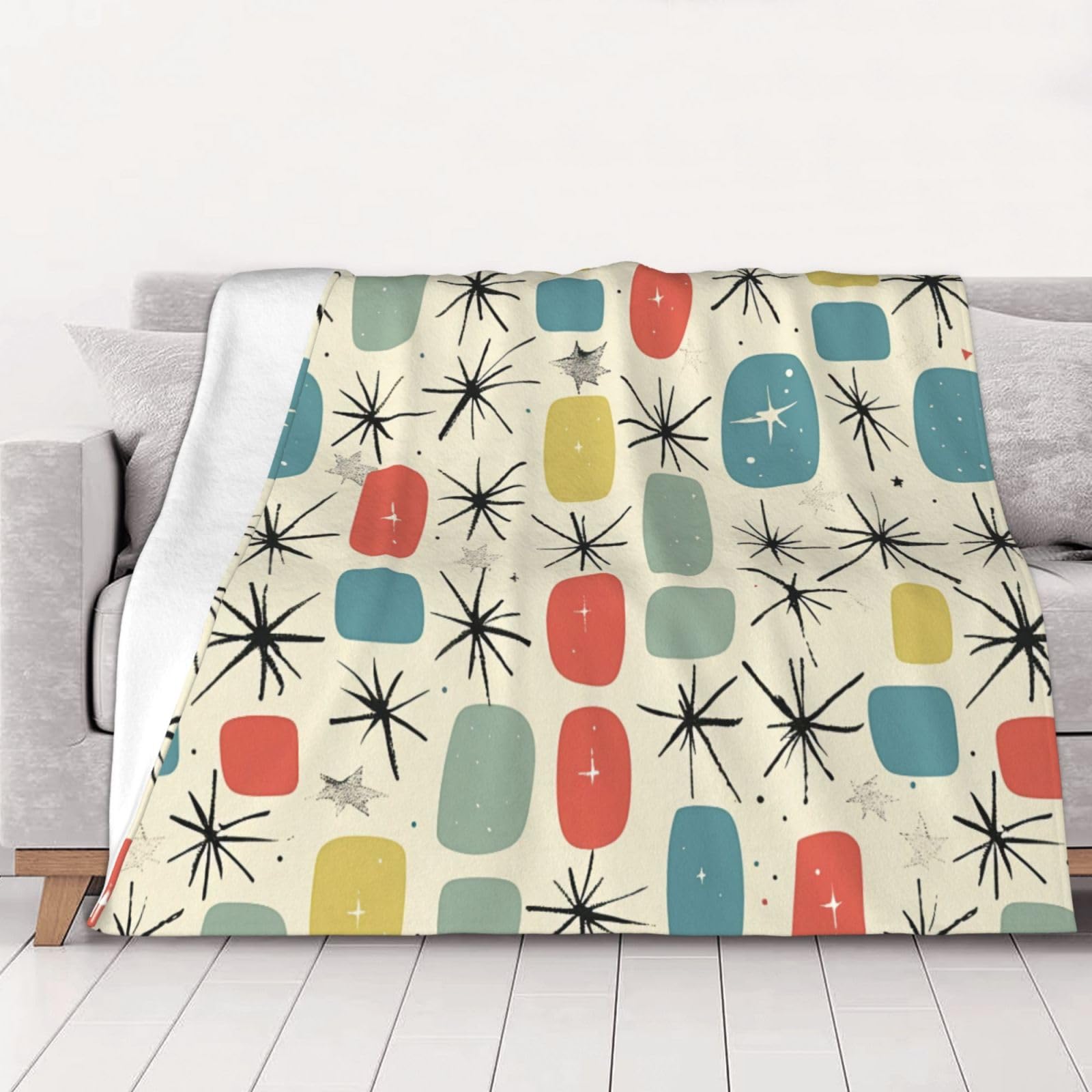 Couverture en flanelle chaude contre le froid plaid étoiles pour canapé et lit