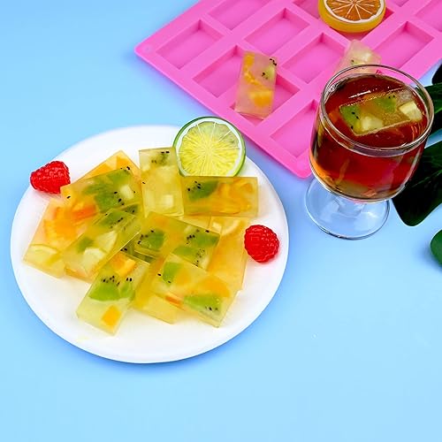 Miniatura 5 de Sakolla - Paquete de 2 moldes de silicona para barras de chocolate, moldes de barras de caramelo rectangulares, para hacer chocolate, paletas