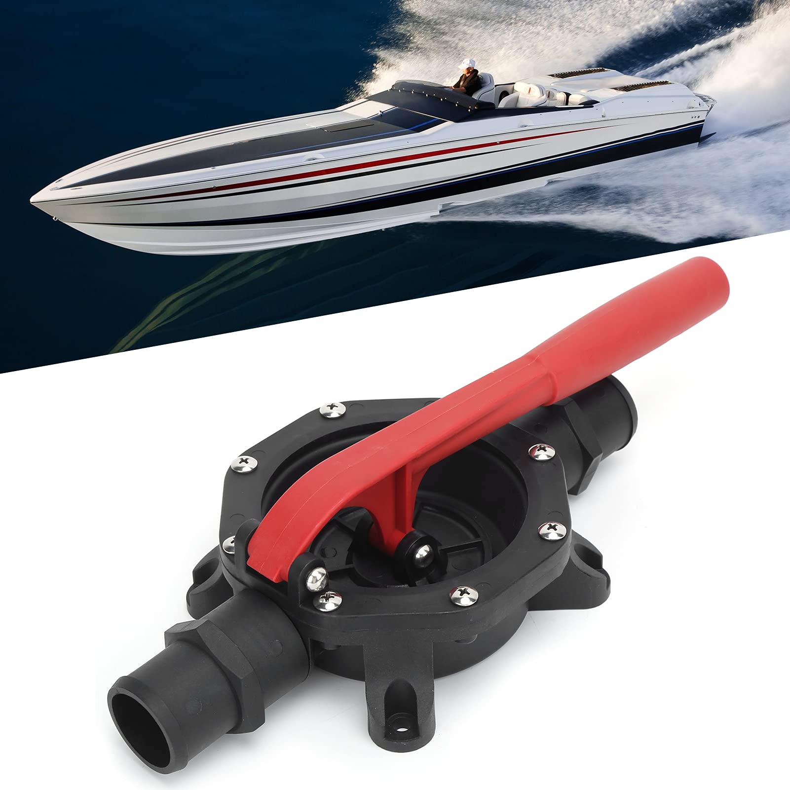 Buachois Pompa Acqua Manuale,38mm Singola Aspirazione Orizzontale Pompe di Aspirazione a Pressione Adatte per Il Pompaggio di Acqua di Sentina, Acqua Salata