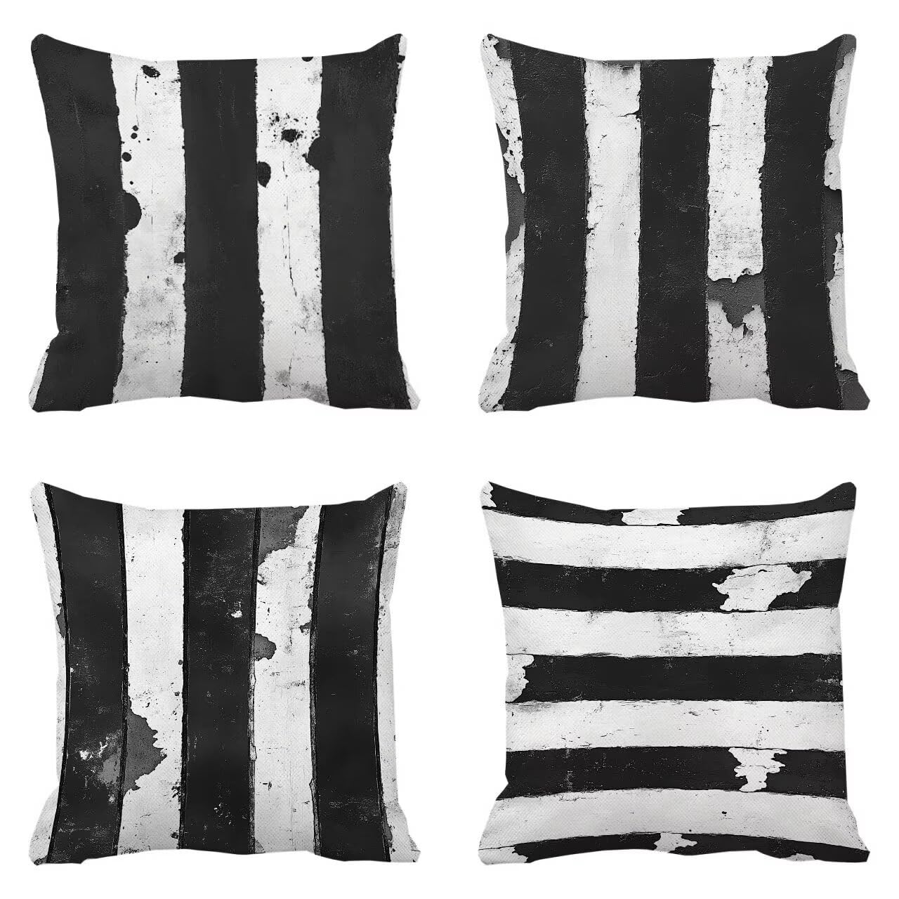 Coussin canapé noir et blanc rayures 75x75 pour sublimer votre salon de jardin et terrasse