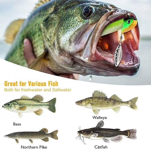 Miniatura 5 de Dovesun Underspin Jig Heads - Cabezas de pesca de agua salada para pesca de lubina, cabeza de sonajero, 14 onzas, 38 onzas, 12 onzas, 34 onzas, 5