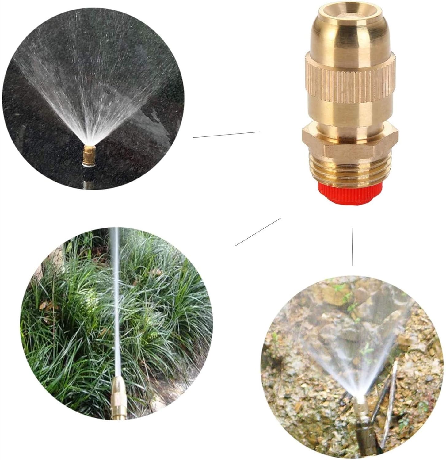 GQQGSHOP 10pack Adjustable Brass Misting Nozzles, 1/2BSPF Mist Water Spray Sprinkler, Mister Nozzles, Fog Nozzles, Atomizing Jet Spray Tips Lawn Garden Sprinkler(47mm(1.85lnch))