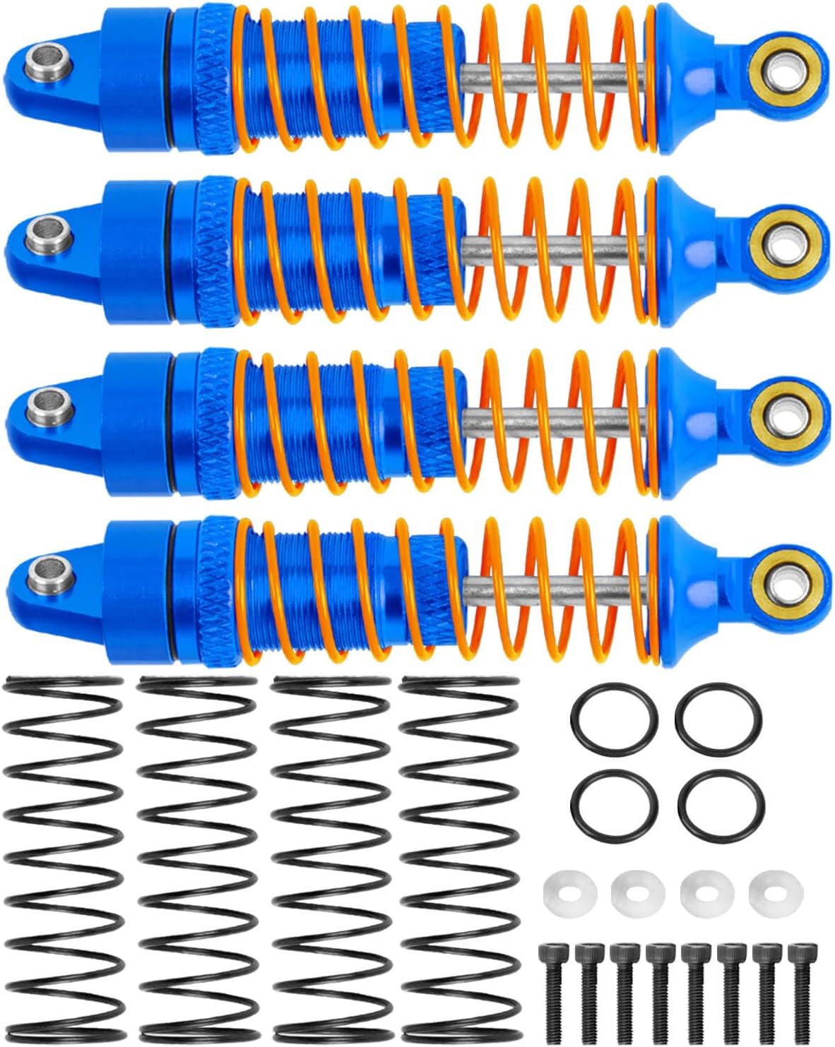 Alloy Front Rear RC Shocks Absorber Upgrades Part for 1/18 LaTrax Teton/LaTrax Desert Prerunner,Aluminum 4PCS RC Absorber Shocks,Navy Blue