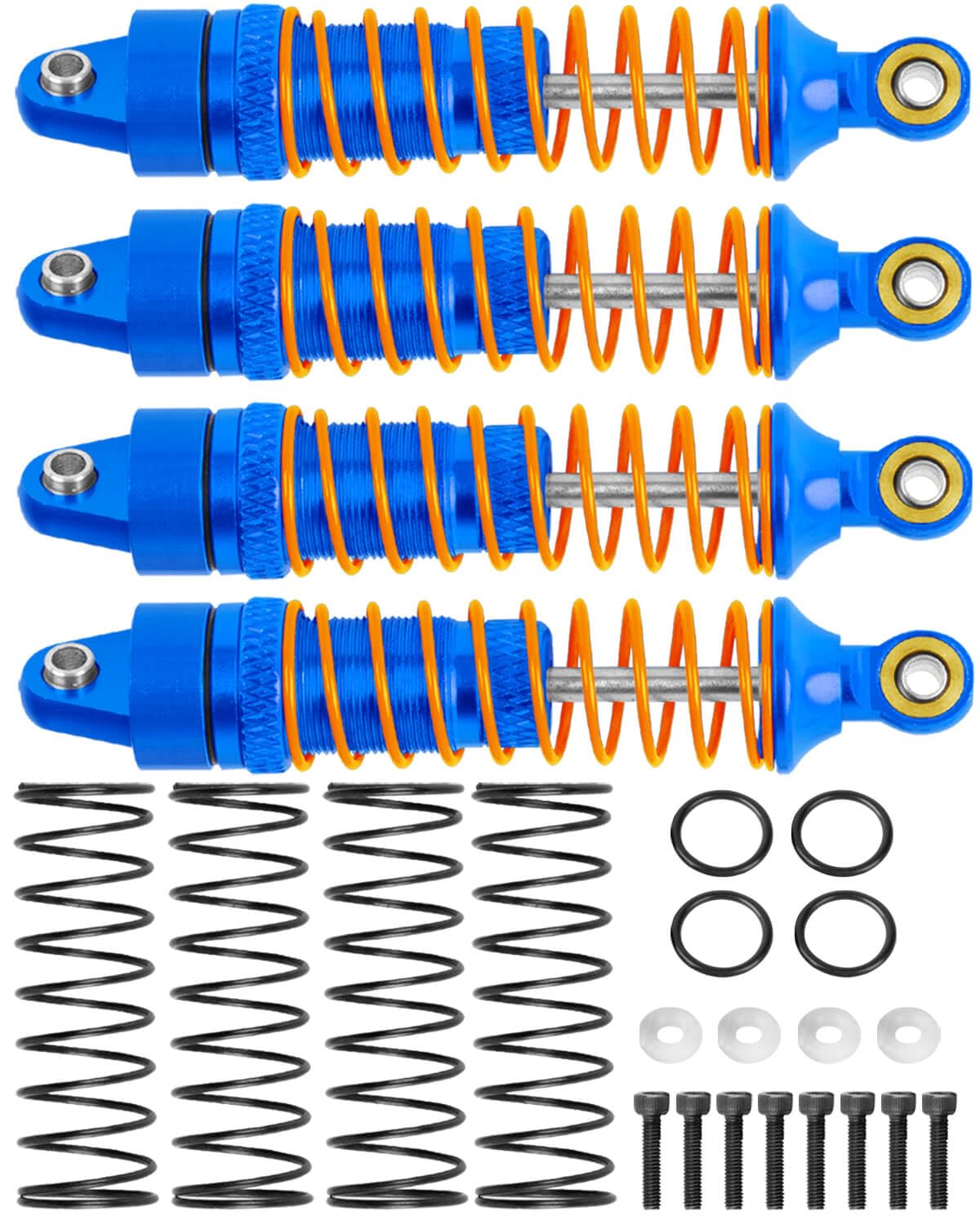 BRCatWPark Alloy Front Rear RC Shocks Absorber Upgrades Part for 1/18 LaTrax Teton/LaTrax Desert Prerunner,Aluminum 4PCS RC Absorber Shocks,Navy Blue