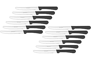 CUISINOX Black Handle 12 Piece Stainless Steel Steak Knife Set