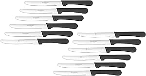 Cuisinox Steak Knife, Set of 12, Black