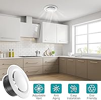 Vista 6 de HG Power Cubiertas de Ventilación de Aire de 3 Pulgadas, Ventilación de Sofito Ajustable de ABS, Difusor de Techo Redondo para Sala de Estar