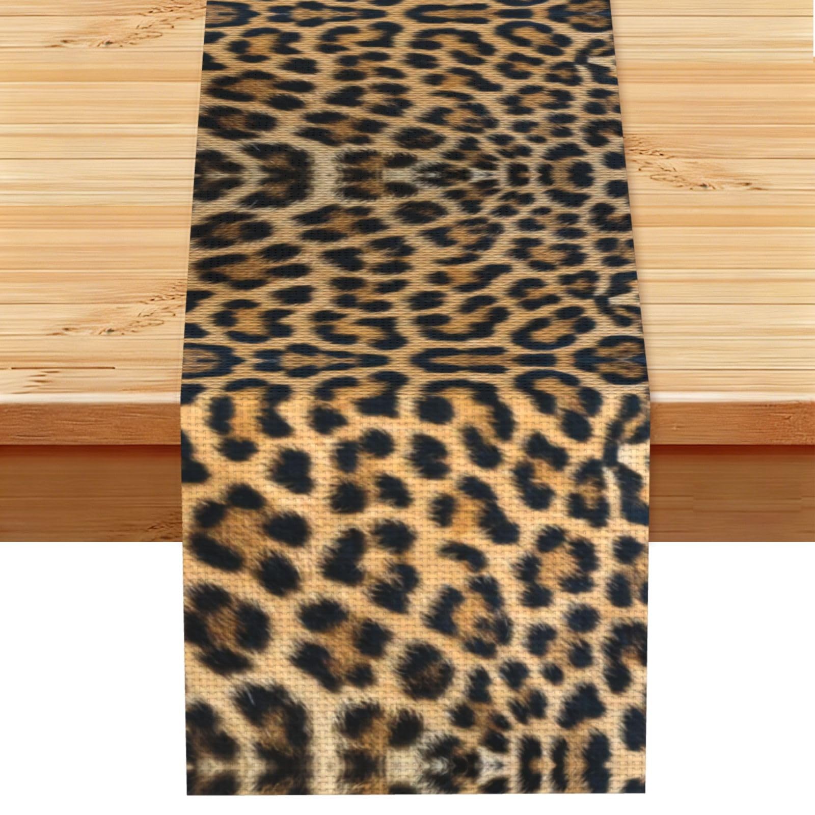 Rough Leopard print Linen Feel Table Runner Wedding Party Home Decoration
