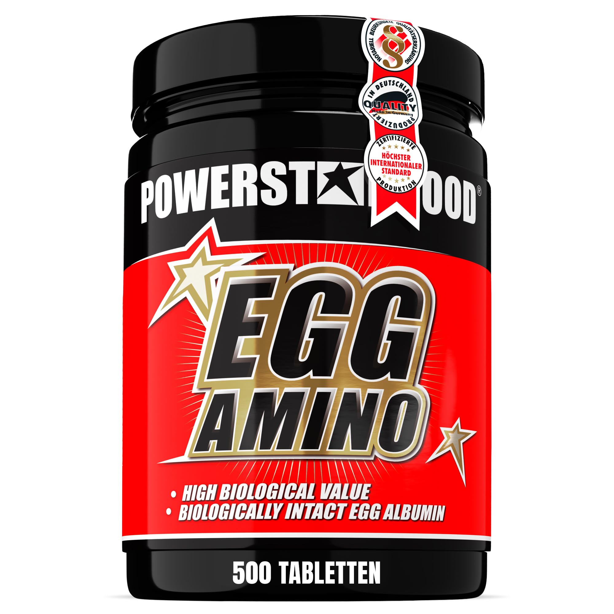 Powerstar EGG AMINO – reines Ei-Albumin, 1.000 mg pro Tablette, 500 Tabletten
