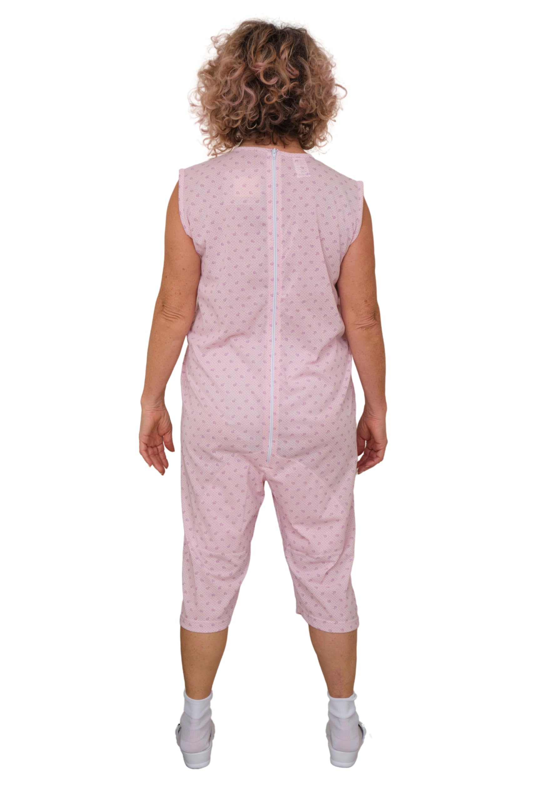 FERRUCCI COMFORT Pijama sanitario sin mangas de verano con pantalón corto – 9008/7 – Apto para personas mayores – Fabricado en Italia