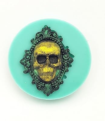 Findings Stop Brand Skull in a Frame Flexible Silicone Mold Jewelry, Resin, Scrapbooking, Polymer Clay, Jewelry Making.