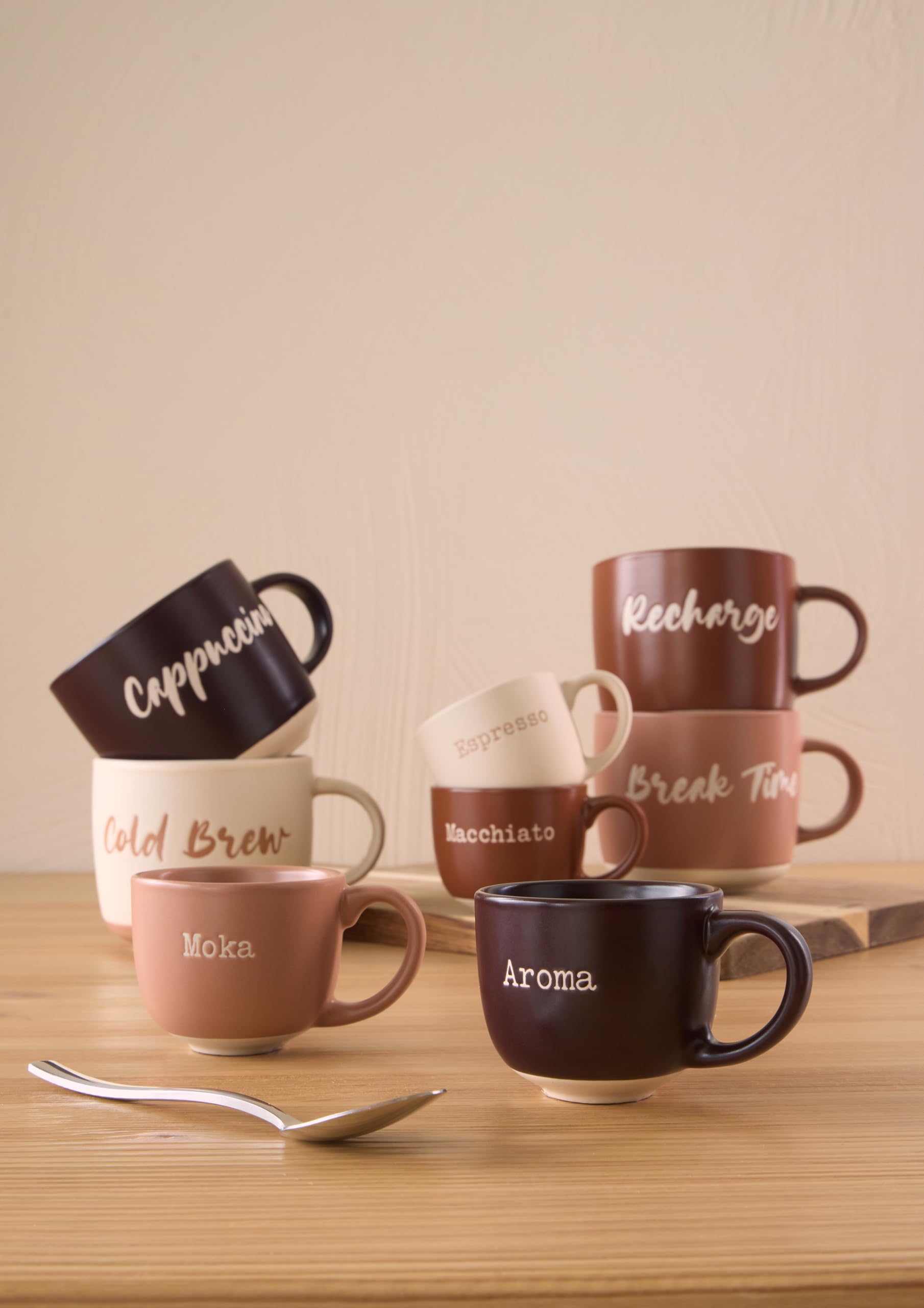 Tognana, Confezione 4 tazze caffè senza piatto 100 cc Barista, New Bone China, Multicolor