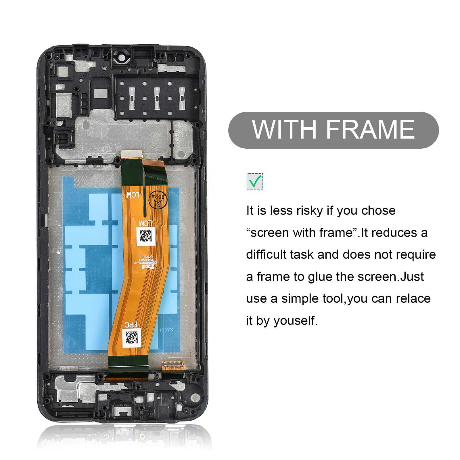 Écran pour Samsung Galaxy A14 4G, Écran de Remplacement LCD Tactile SM-A145F avec Cadre