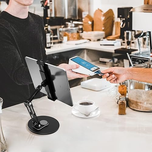 Miniatura 8 de Bimo Soporte para tablet para iPad, soporte de monitor portátil para 15.6 pulgadas, 16 pulgadas, base giratoria de 360 para Kindle de 4.7 a 16