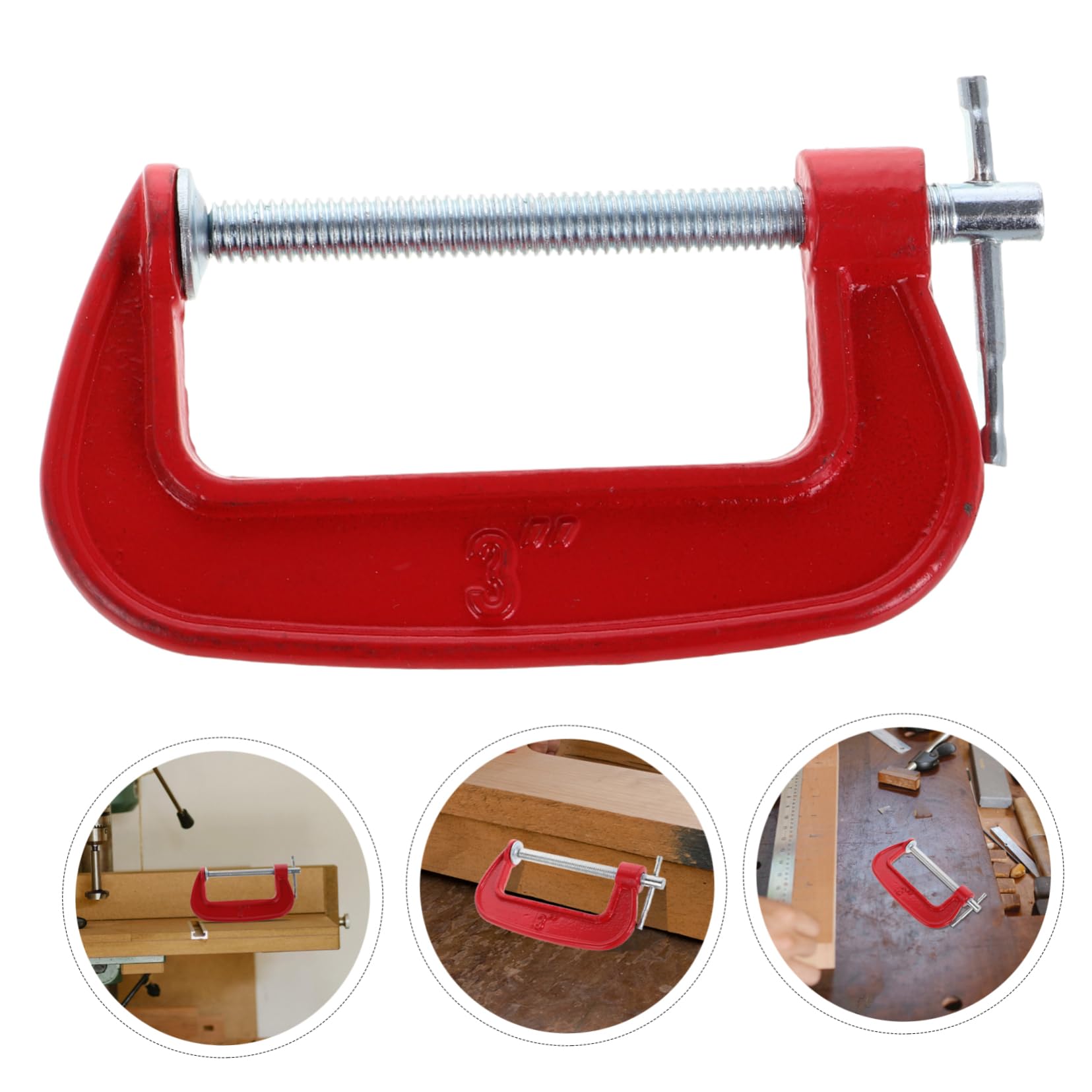 DOITOOL 6pièces Serre-joint C Métal pour Travail du Métal Large Ouverture de Mâchoire Mécanisme de Fixation Sécurisé