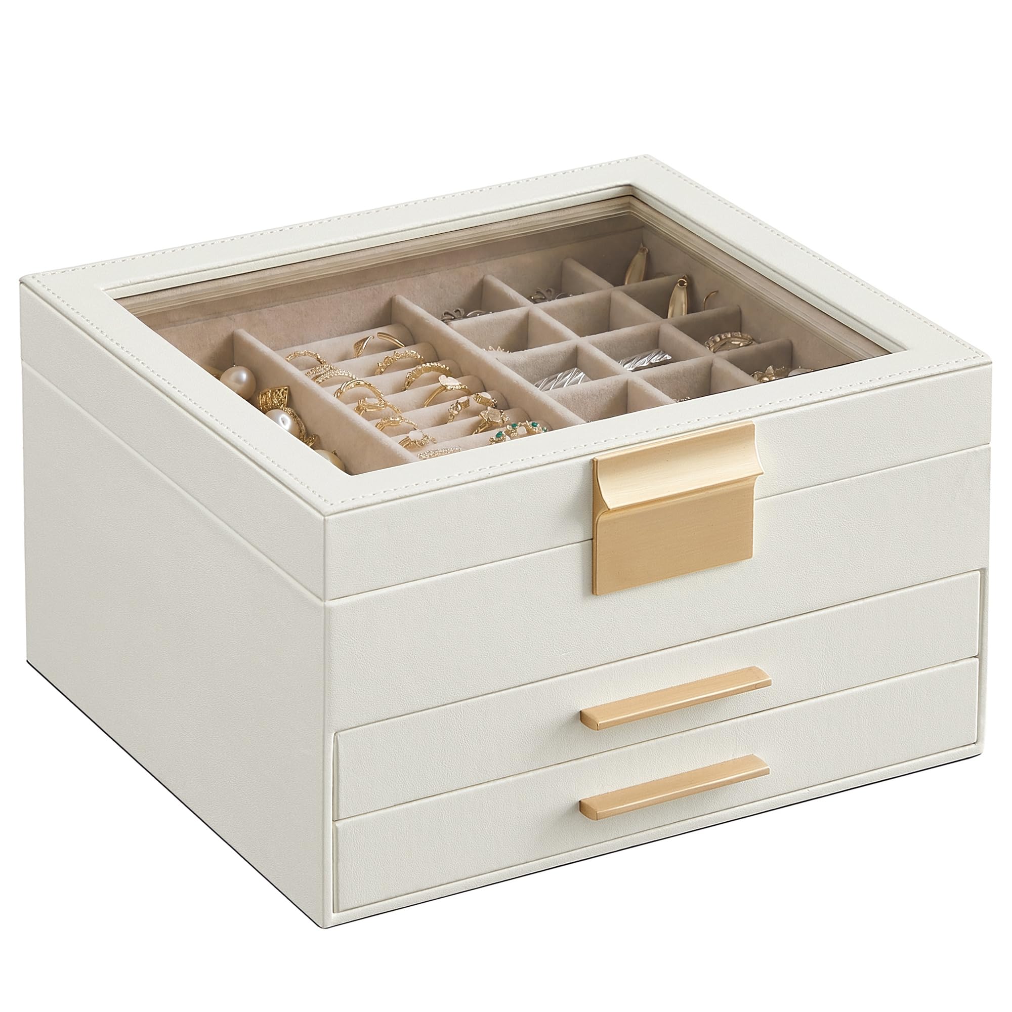 3-Layer Jewellery Box, White / 3-Layer