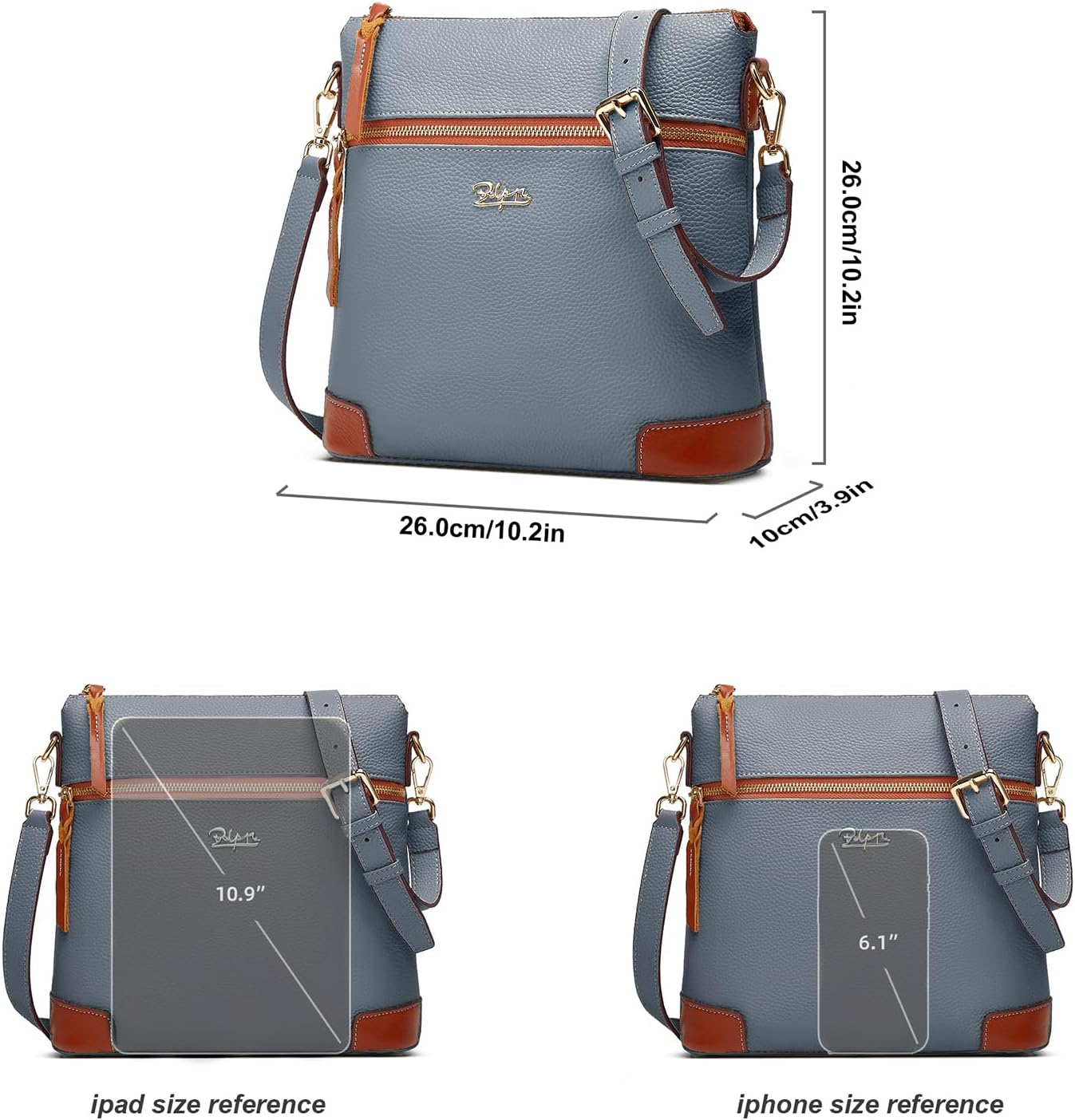 BOYATU Leather Crossbody Bag for Women: Designer Shoulder Purse for Travel - Trendy Genuine Leather Handbag for Everyday