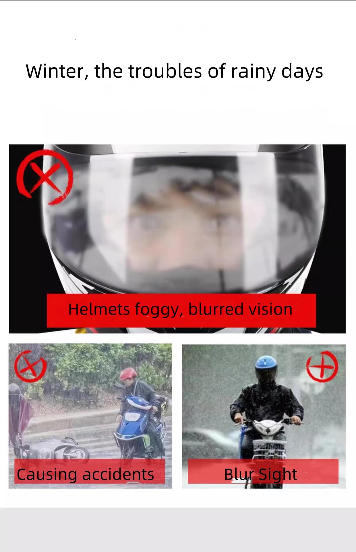 Parasol fotocromático para casco de motocicleta, película antiniebla, adecuado para uso en días de invierno, lluviosos y nublados 4