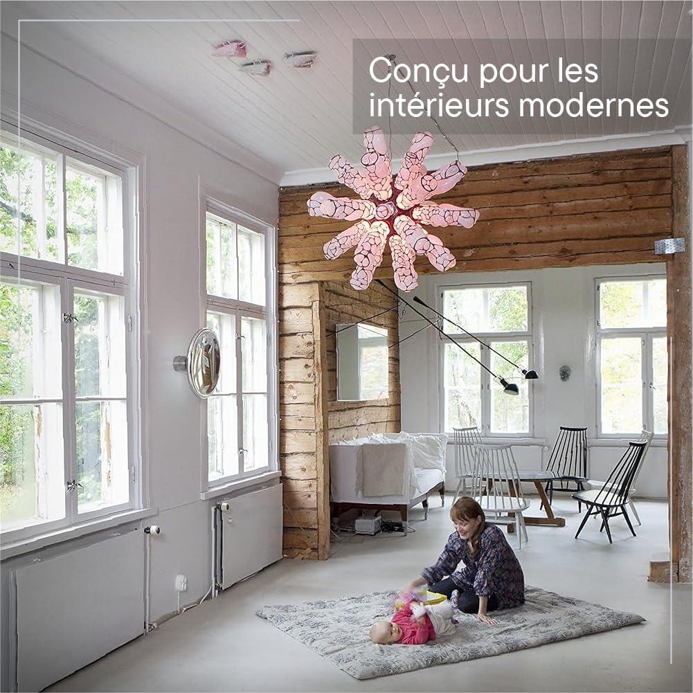 Jalo Lento 10 Détecteur de Fumée - Alarme Incendie Optique pour la Maison - 10 Ans Pile au Lithium - Design Scandinave - Blanc