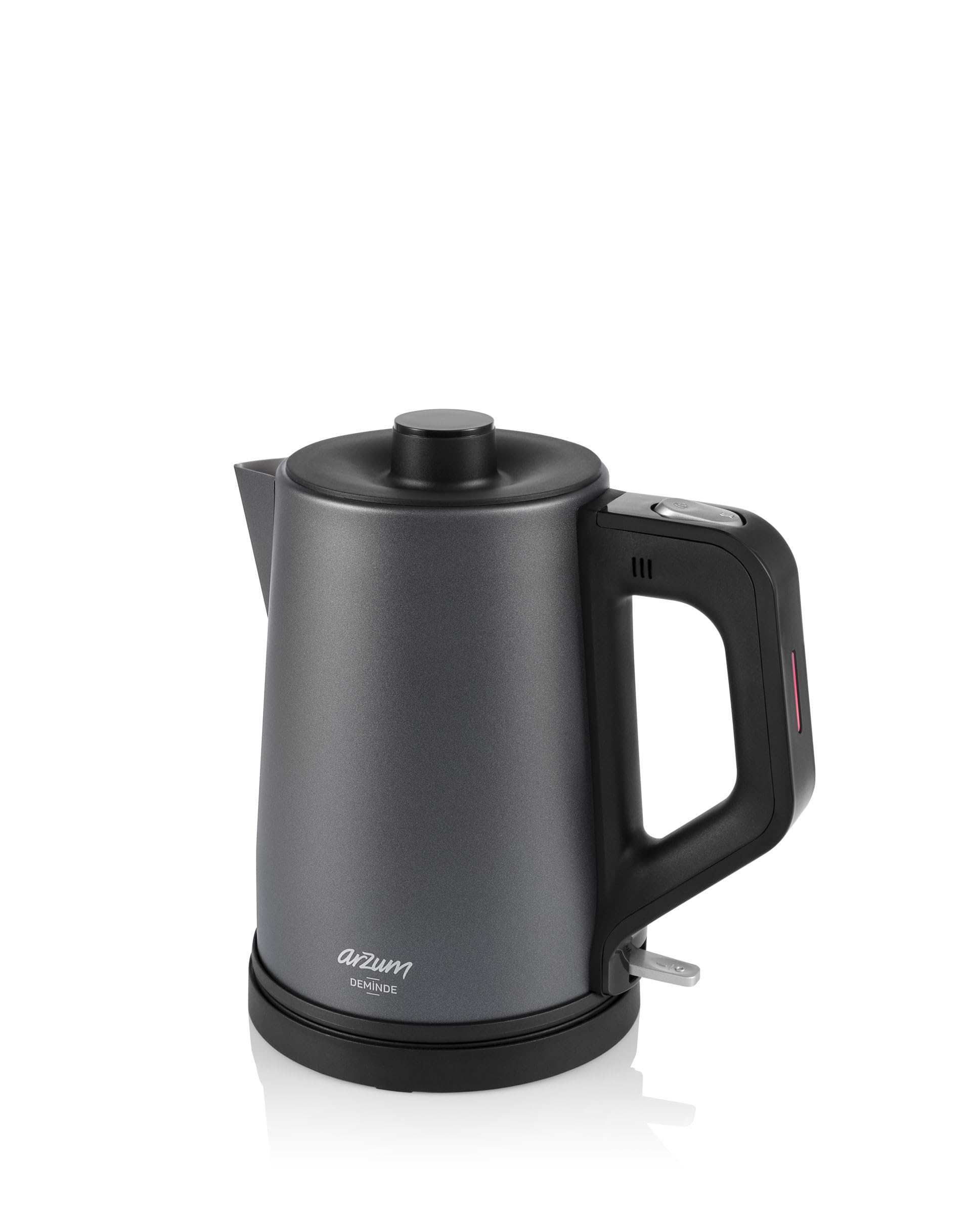 Arzum AR3130 Deminde Teemaschine, Grau, 1800W Elektrischer Teebereiter mit 1,8 Liter Wassertank und 1,2 Liter Glaskanne, Doppelheizsystem und Warmhaltefunktion