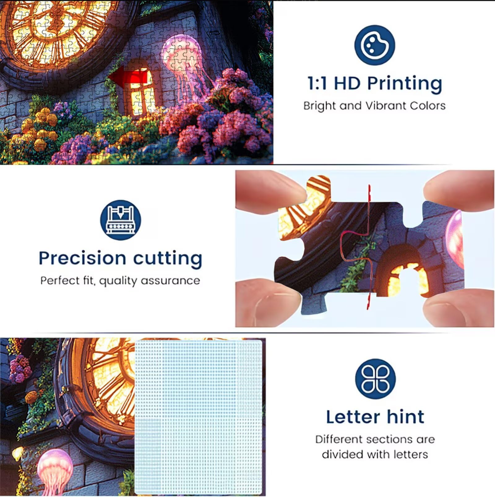 Puzzle leggero castello, Puzzle Adulti 3000 pezzi, Puzzles Legno con Squisita Scatola di Imballaggio, Rompicapo per Esperti con Incastro Perfetto, Stampa Alta Definizione, Regalo per Adulti W3H-752
