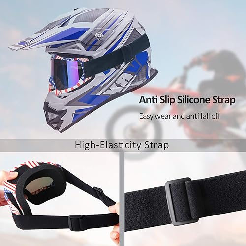 Miniatura 5 de Gafas de motocross, gafas de motocicleta, gafas de cuatrimoto, resistentes al viento, a prueba de polvo, gafas para carreras resistentes a los