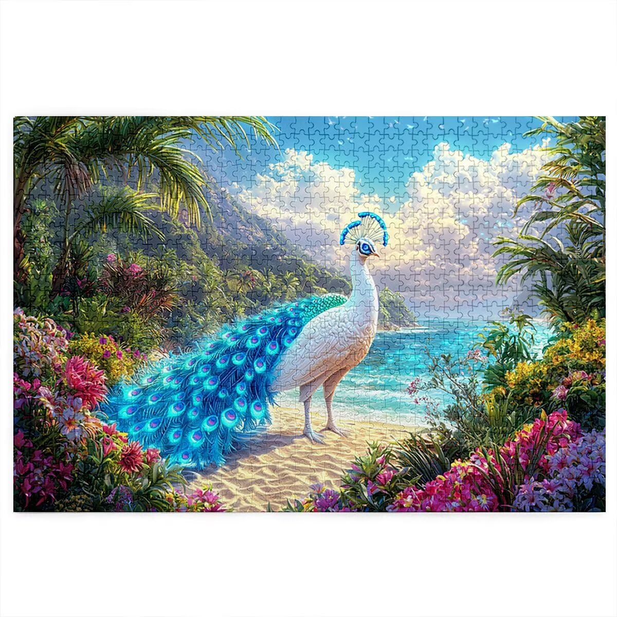 Puzzle 2000 elementów dla dorosłych, paw, 2000 elementów, z pudełkiem na prezent, drewniane puzzle dla dorosłych z naturalnym drewnem, prezenty dla kobiet, prezenty dla mężczyzn, duże drewniane puzzle