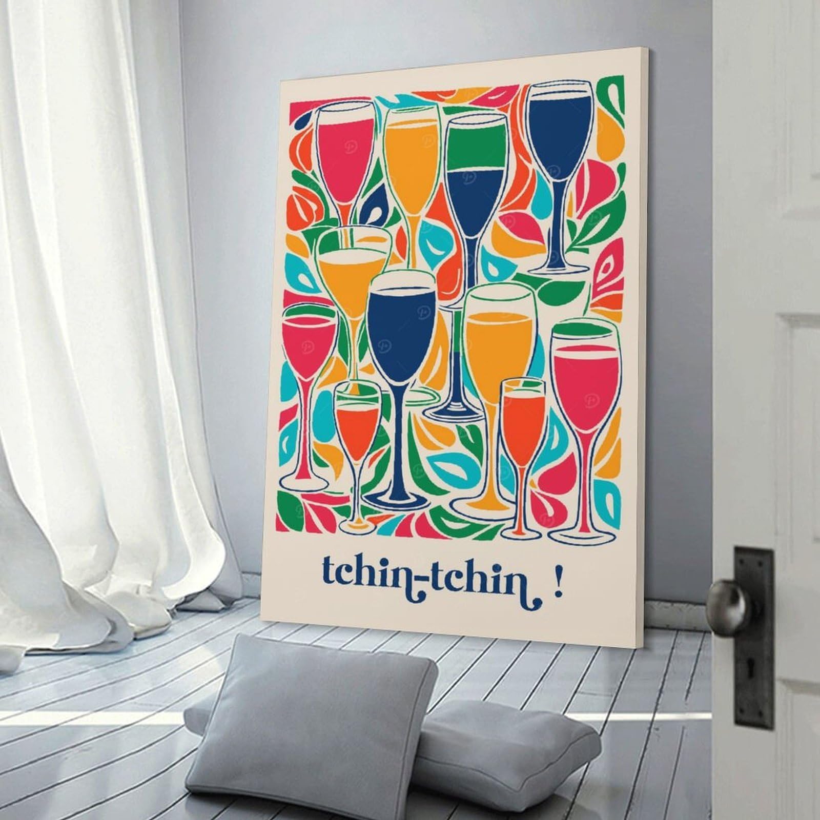 Junmoney Tchin Tchin Decorative Wall Artwork, 24x36inch(60x90cm), for Work Areas, Reading Rooms Or Studios, Wall Art That Adds Style to Work Areas