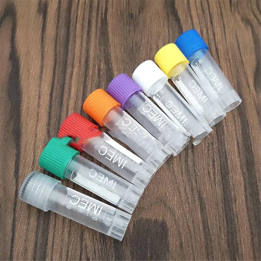 Verrerie et matériel de laboratoire Tubes cryogéniques gradués en plastique de laboratoire de 1,8 ml avec joint en silicone, 100/200/300/500/1000 pièces(1000pcs)