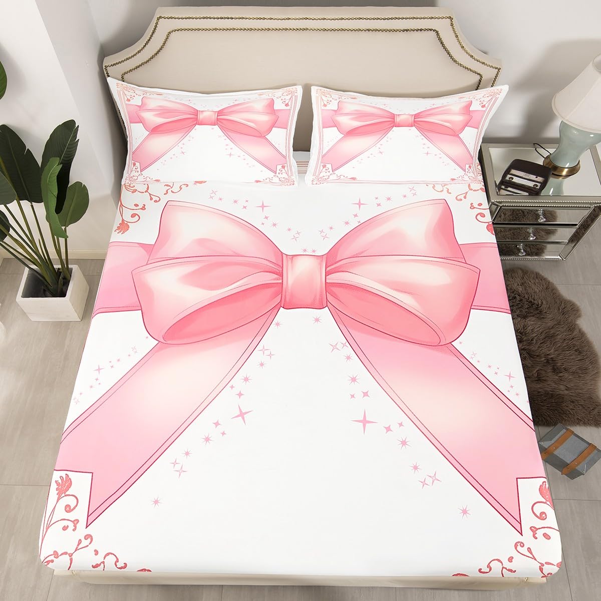 Manfei Bowknot Fitted Sheet Single Size