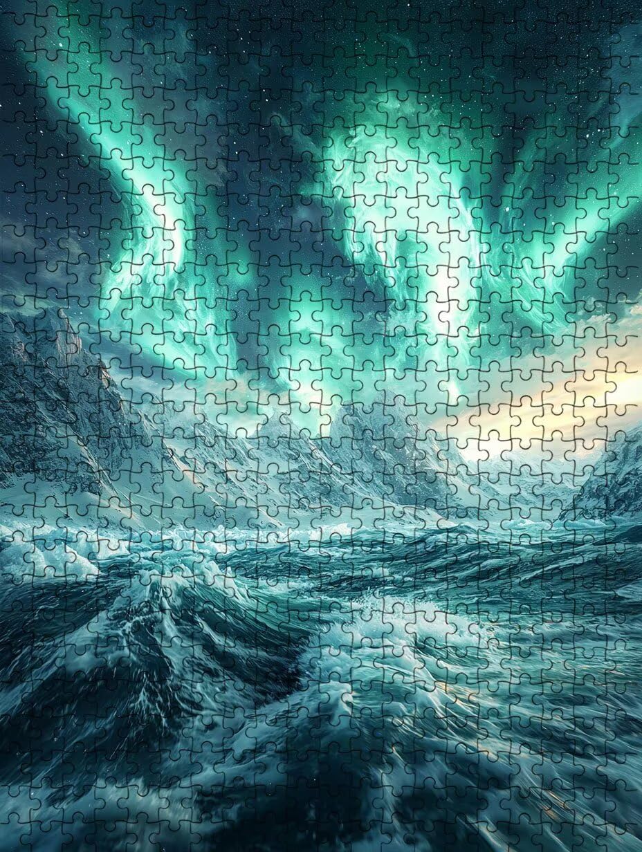 Puzzle 3000 elementów, puzzle dla dorosłych morze aurora artystyczne puzzle, gra puzzli, drewniane układanki, niemożliwe klasyczne układanki, do gry edukacyjnej wyzwanie zabawki, układanki rodzinne