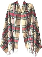 Vista 9 de NY GOLDEN FASHION Bufanda de invierno de gran tamaño para mujer, diseño de tartán escocés, a cuadros, con tacto de cachemira rojo (Red Tartan)